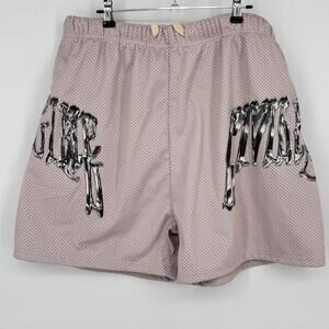 Civil Regime Shorts Mens XL Pink Mesh Chrome Logo Athletic Gym Basketball